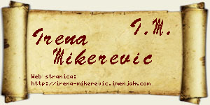 Irena Mikerević vizit kartica